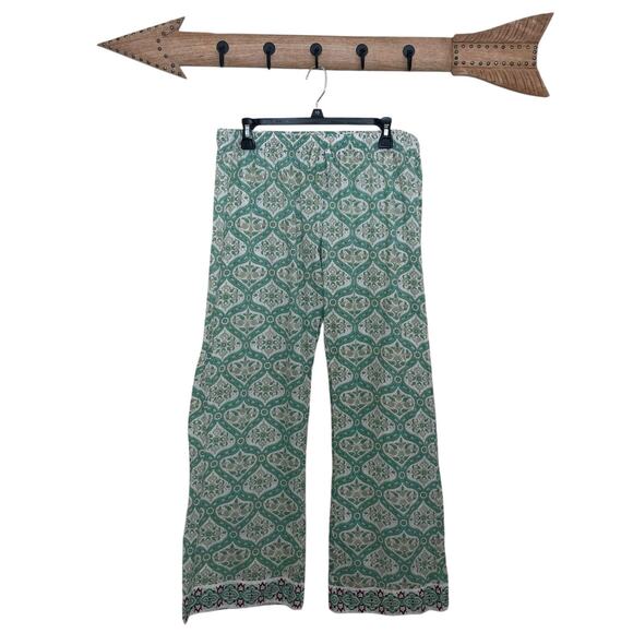 World Market Other - World Market | Green Boho Floral Lounge Sleep Pants L/XL Pajama Damask Hippie